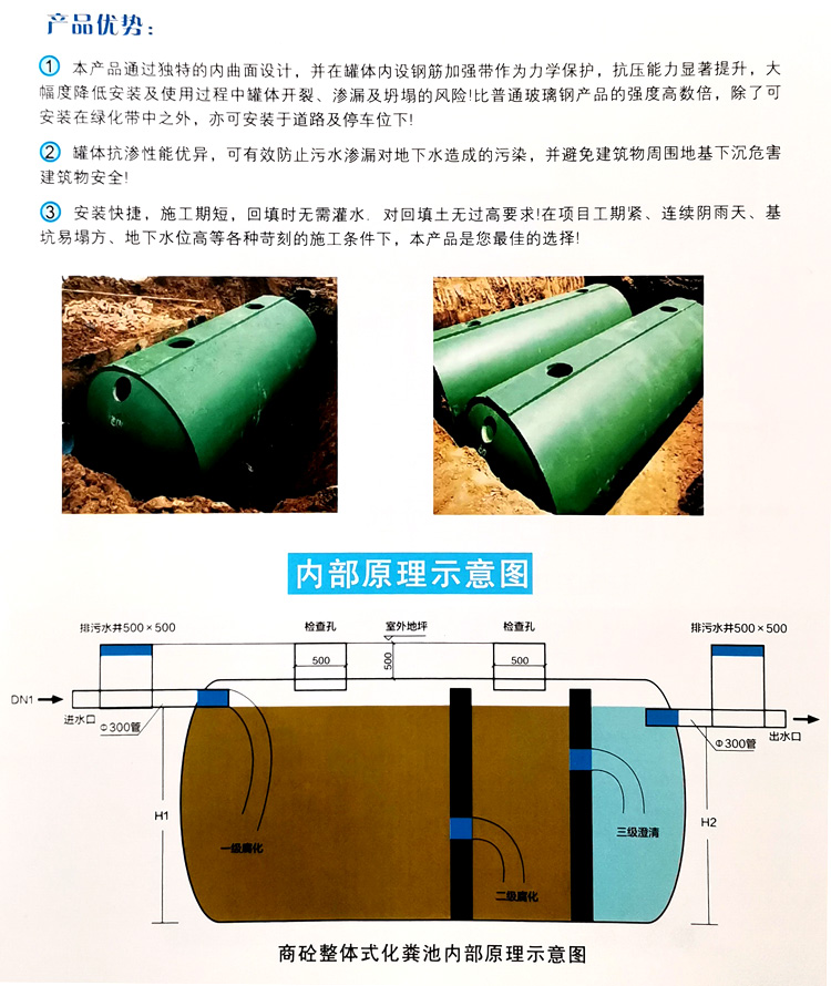梁子湖玻璃钢化粪池